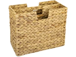 HMF Zeitungsständer Zeitungskorb Geflochten Wasserhyazinthe 2 Fächer 40 x 20 x 33 cm