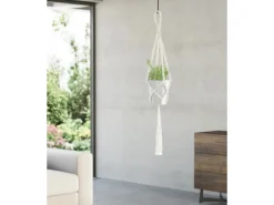 Sale Hängeampel Makramee Ø 15 cm x 80 cm Weiß