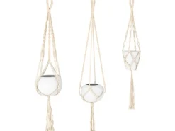 Sale Hängeampel Makramee Ø 15 cm x 80 cm Weiß