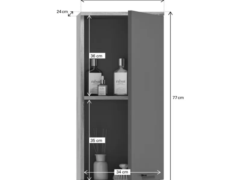 Hängeschrank Mason Grau 37 cm eintürig