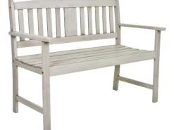 Hot Garden Pleasure Holz-Gartenbank Stirling 2-Sitzer Grau lackiert 86 x 110 x 56,5 cm