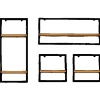 Online holz4home 4 Teiliges Wandregale in Schwarz Gerahmt von Natur ohne Baumkante