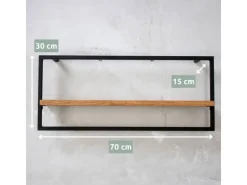 Online holz4home 4 Teiliges Wandregale in Schwarz Gerahmt von Natur ohne Baumkante