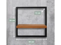 Online holz4home 4 Teiliges Wandregale in Schwarz Gerahmt von Natur ohne Baumkante