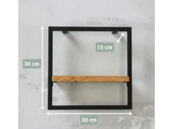 Best holz4home 4 Teiliges Wandregale in Schwarz Gerahmt von Natur mit Baumkante