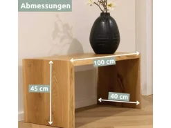 New holz4home Massivholz Hocker Bank aus Eiche mit Baumkante M