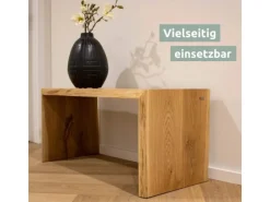 New holz4home Massivholz Hocker Bank aus Eiche mit Baumkante M