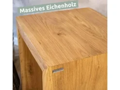 holz4home Massivholz Hocker Bank aus Eiche mit Baumkante XS