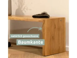Clearance holz4home Massivholz Hocker Bank aus Eiche mit Baumkante L