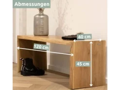 Clearance holz4home Massivholz Hocker Bank aus Eiche mit Baumkante L