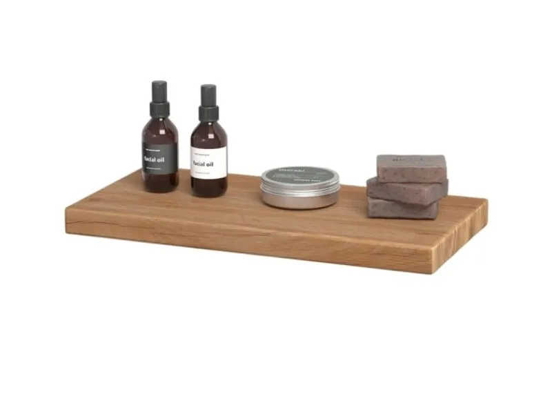 holz4home Schwebendes Wandregal aus Eiche 40cm Ohne Baumkante Natur