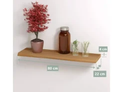 Sale holz4home Schwebendes Wandregal aus Eiche 80cm mit Baumkante Natur