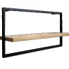 Clearance holz4home Wandregal Long in Schwarz Gerahmt von Hellgrau ohne Baumkante