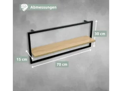 holz4home Wandregal mit Rahmen MDF Sonoma 4 Teiliges Set