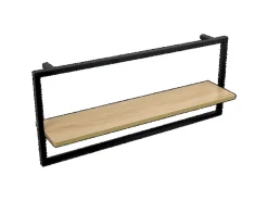 holz4home Wandregal mit Rahmen MDF Sonoma Long