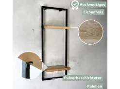 Discount holz4home Wandregal High in Schwarz Gerahmt von Hellgrau ohne Baumkante