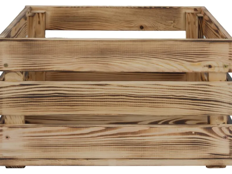 Holzkiste L Kiefer geflammt 23,9 cm x 39 cm x 29,2 cm