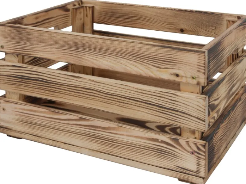 Holzkiste L Kiefer geflammt 23,9 cm x 39 cm x 29,2 cm