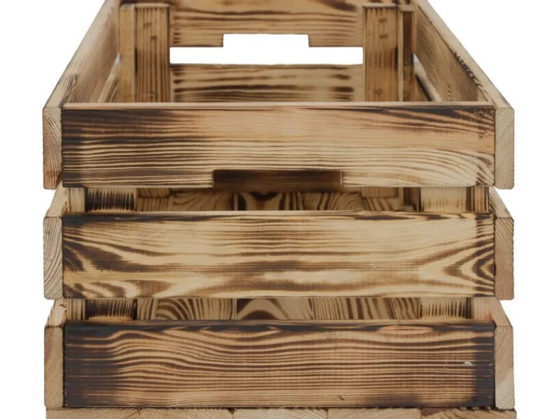 Holzkiste L Kiefer geflammt 23,9 cm x 39 cm x 29,2 cm