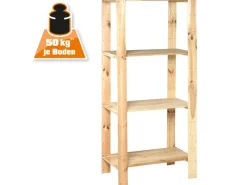 Online Holz-Schwerlast-Schraubregal FSC® 174 cm x 80 cm x 50 cm Naur