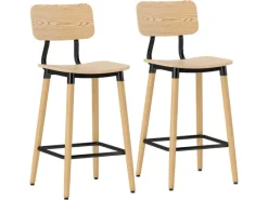 HOMCOM Barhocker 2er Set Barstuhl für Küche Wohnzimmer Esszimmer