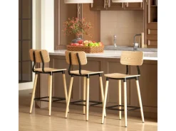 HOMCOM Barhocker 2er Set Barstuhl für Küche Wohnzimmer Esszimmer