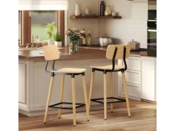 HOMCOM Barhocker 2er Set Barstuhl für Küche Wohnzimmer Esszimmer