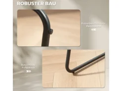 HOMCOM Barhocker 2er Set Gepolstert Barstuhl für Küche Wohnzimmer Grau