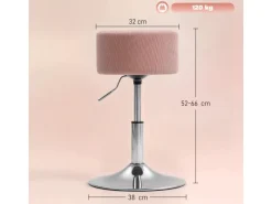 Sale HOMCOM Barhocker Gepolstert Barstuhl für Küche Wohnzimmer Esszimmer Rosa