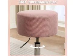 Sale HOMCOM Barhocker Gepolstert Barstuhl für Küche Wohnzimmer Esszimmer Rosa