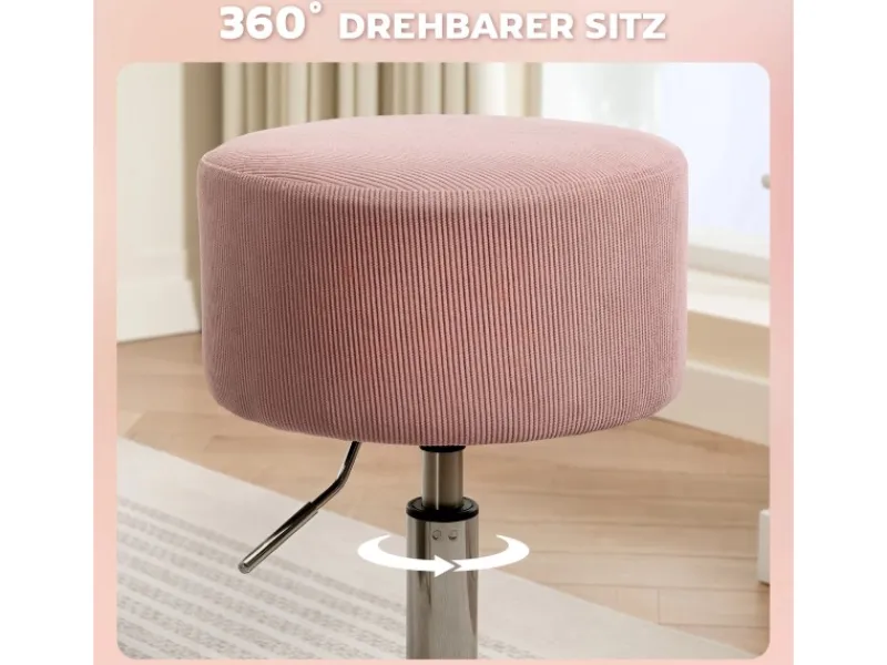 Sale HOMCOM Barhocker Gepolstert Barstuhl für Küche Wohnzimmer Esszimmer Rosa