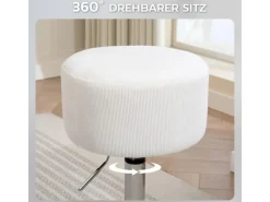 Best HOMCOM Barhocker Gepolstert mit Metallgestell für Küche Wohnzimmer Weiß