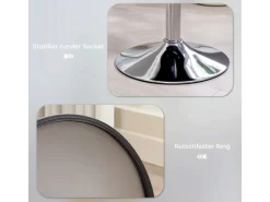 Best HOMCOM Barhocker Gepolstert mit Metallgestell für Küche Wohnzimmer Weiß