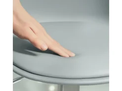 HOMCOM Barhocker mit Stahlgestell Kunstleder Grau 38L x 42B x 82-104H cm