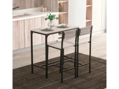 Online HOMCOM Barmöbel MDF Metall Natur Schwarz L89 x B45 x H87 cm L39 x B45 x H95 cm