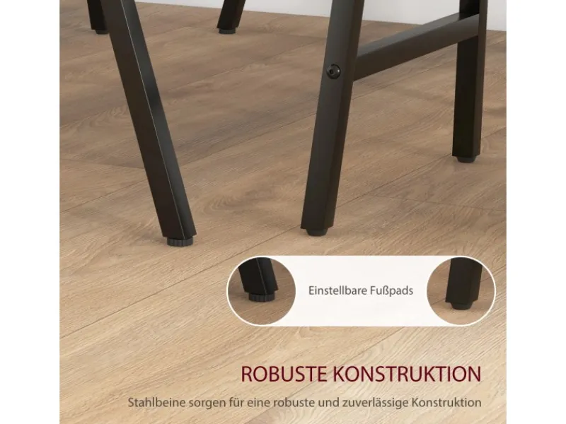 HOMCOM Bartisch mit Barhocker Set 5-Teilige Stahl 120 x 60 x 91 cm