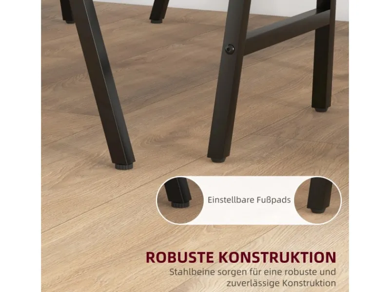 HOMCOM Bartisch mit Barhocker Set 5-Teilige 120 x 60 x 91 cm