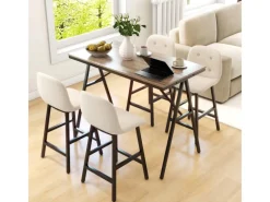 HOMCOM Bartisch mit Barhocker Set 5-Teilige 120 x 60 x 91 cm