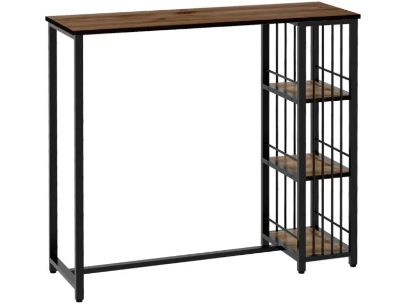 Sale HOMCOM Bartisch mit Holzoptik Spanplatte Stahl Braun 120L x 40B x 105H cm