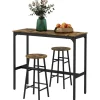 Sale HOMCOM Bartisch-Set 3-Teilig im Industriedesign Stahl Rustikal-Braun
