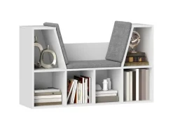 HOMCOM Bücherregal Aufbewahrungsregal Spanplatte Weiß 105L x 30B x 63H cm