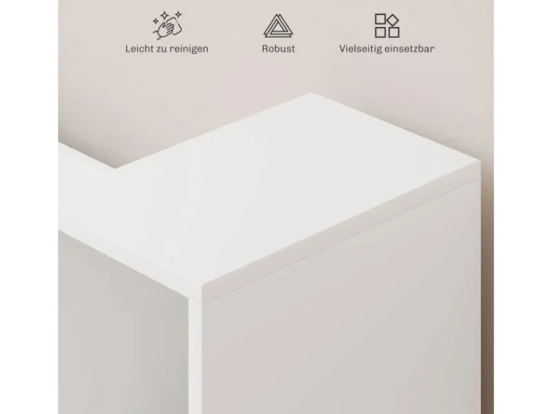 HOMCOM Bücherregal Aufbewahrungsregal Spanplatte Weiß 105L x 30B x 63H cm