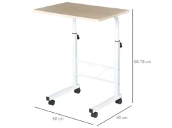 HOMCOM Beistelltisch Höhenverstellbar 60 x 40 x 68-78 cm