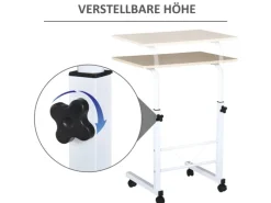 HOMCOM Beistelltisch Höhenverstellbar 60 x 40 x 68-78 cm