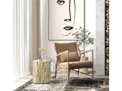 HOMCOM Beistelltisch im Baumstumpf-Design Rund für Wohnzimmer Garten Natur