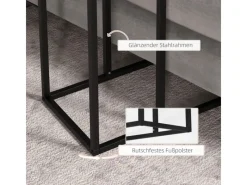 HOMCOM Beistelltisch Laptoptisch mit Stahlgestell Schwarz 46 x 26 x 60 cm
