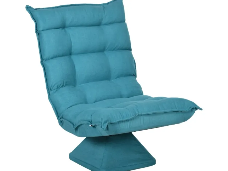 Sale HOMCOM Bodenstuhl mit Verstellbarer Rückenlehne Drehbar mit Sockel