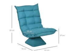 Sale HOMCOM Bodenstuhl mit Verstellbarer Rückenlehne Drehbar mit Sockel