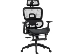 HOMCOM Bürostuhl mit Armlehne Polyester Schwarz 66L x 64B x 114-122H cm