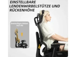 HOMCOM Bürostuhl mit Armlehne Polyester Schwarz 66L x 64B x 114-122H cm